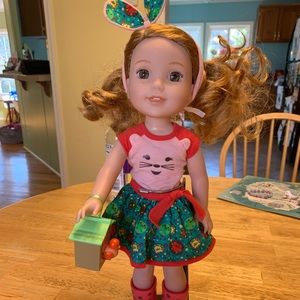 LOT- American Girl Wellie Wisher Willa doll, clothes and accessories